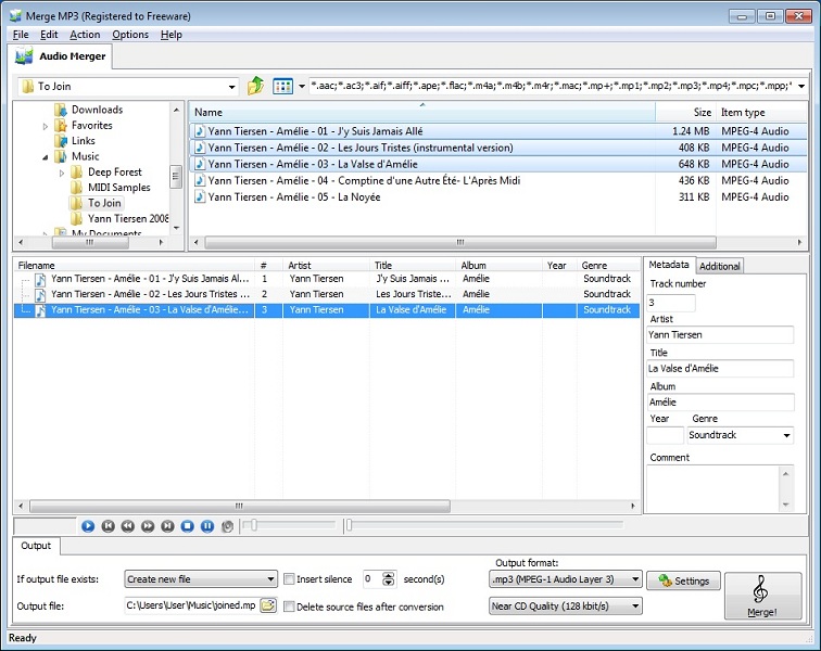 Merge MP3 2.7.6.1277 software screenshot