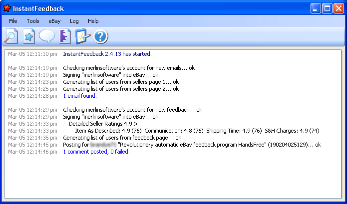 Merlin InstantFeedback 2.4.73 software screenshot