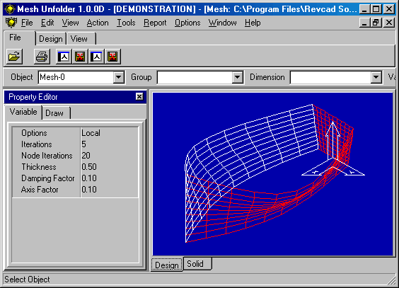Mesh Unfolder Demo 2.0 software screenshot
