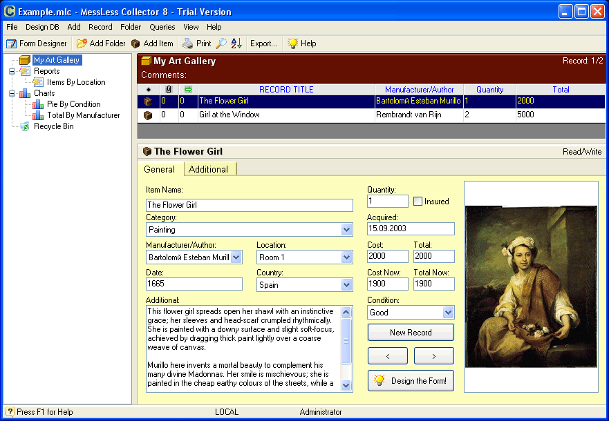MessLess Collector 8 software screenshot
