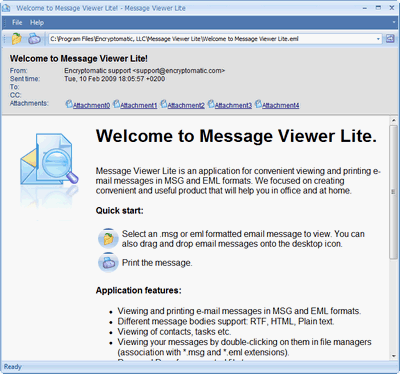Message Viewer Lite 4.5.4.2817 software screenshot