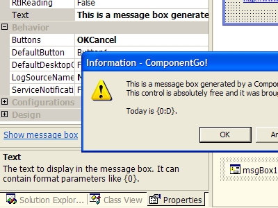 MessageBoxGo 1.0 software screenshot