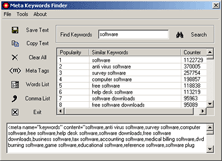 Meta Keywords Finder 1.1 software screenshot