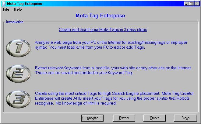 Meta Tag Enterprise 2.0 software screenshot