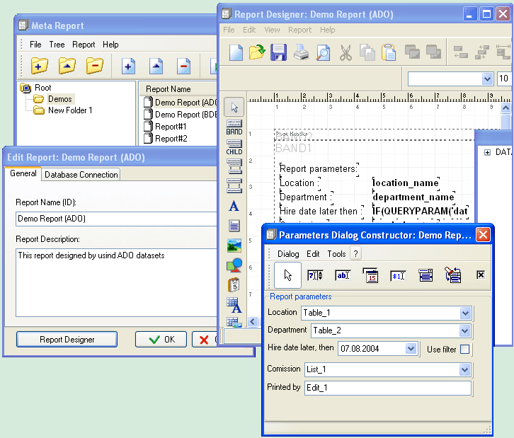 MetaReport Developer Kit 2.9 software screenshot