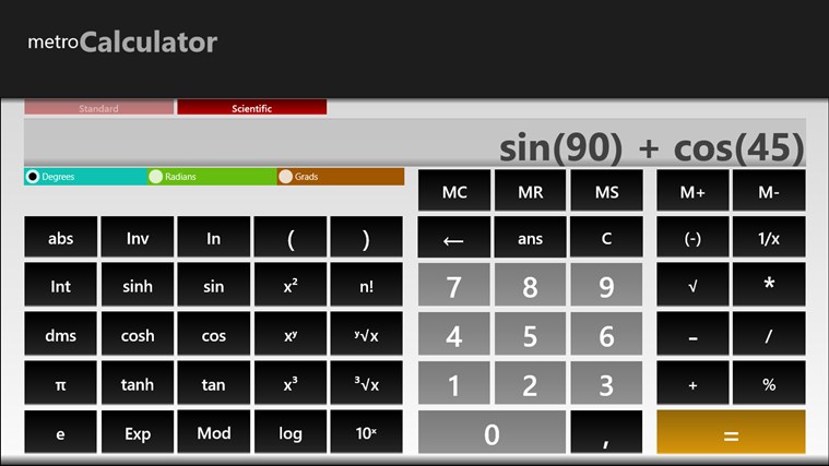 MetroCalculator 1.0.0.1 software screenshot