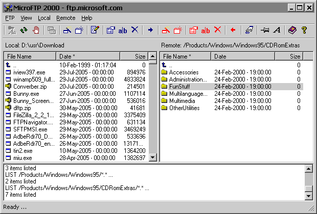 MicroFTP 2000 2.6 software screenshot