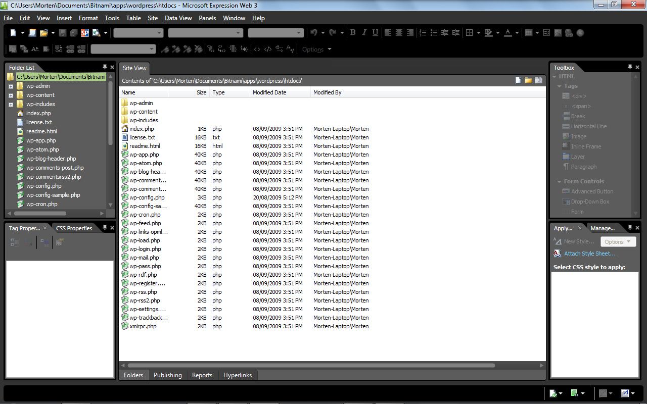 Microsoft Expression Web 4.0.1460.0 software screenshot