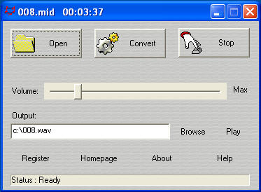 Midi to WAV Maker 2.3.3.2 software screenshot