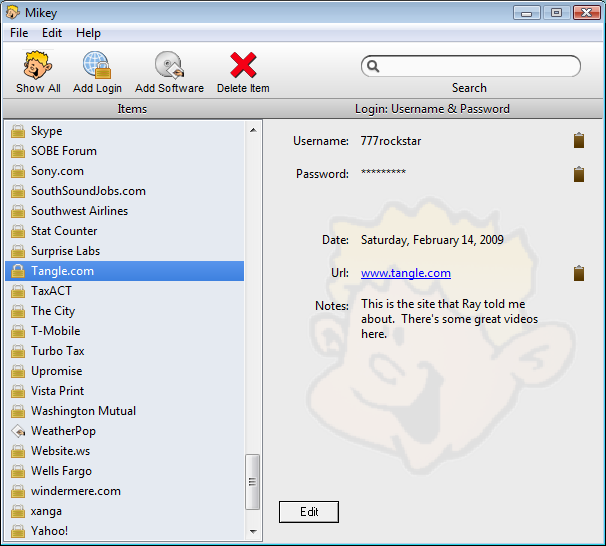 Mikey 1.5 software screenshot