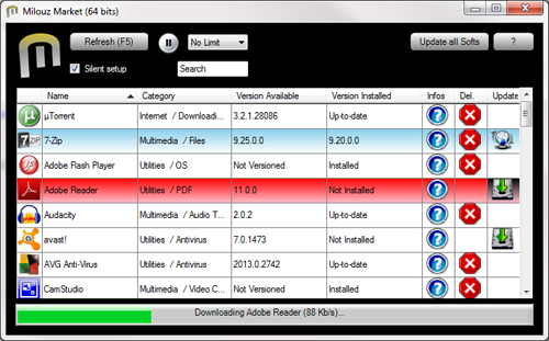 Milouz Market 3.0.84.0 software screenshot