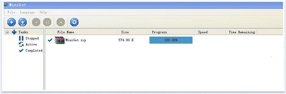 MiniGet 1.0.9.57 software screenshot