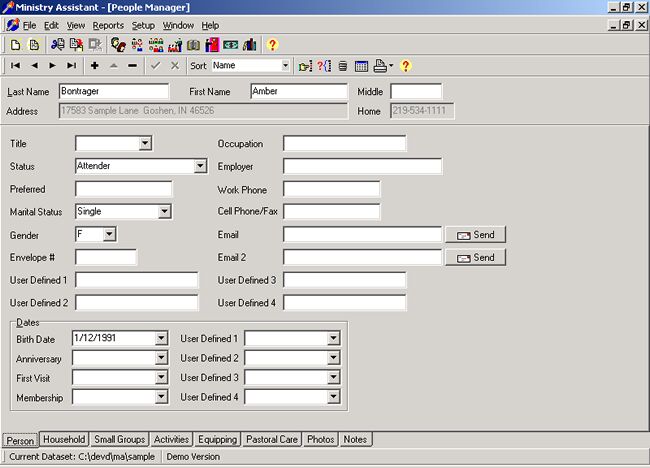 Ministry Assistant 1.52 software screenshot