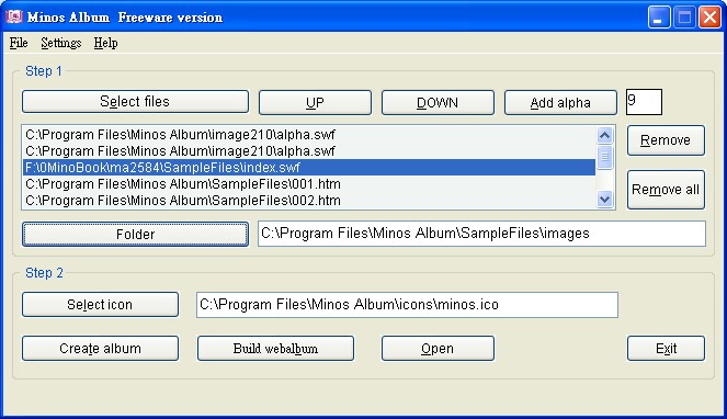 Minos Album Freeware Version 2.6.9.318 software screenshot
