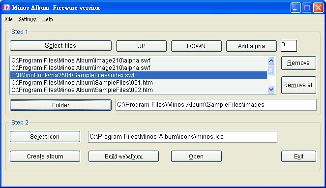 Minos Album 2.6.9.319 software screenshot