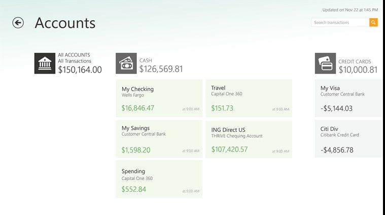 Mint.com Personal Finance for Windows 8.1 1.0.0.2450 software screenshot