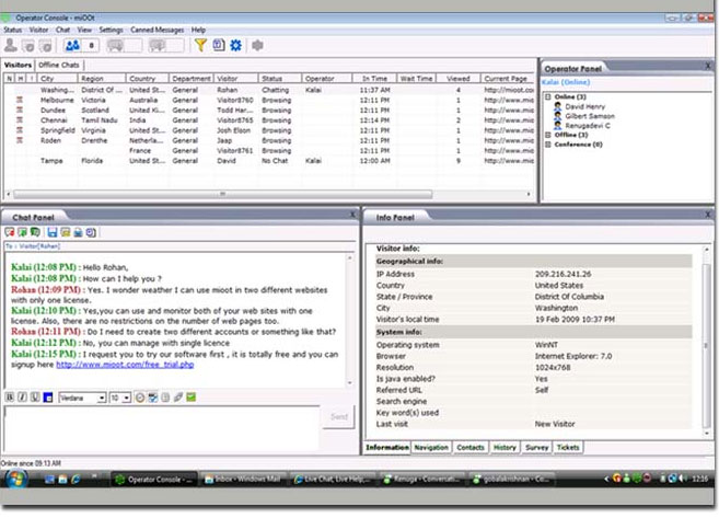 Mioot Live Chat Software 3.7.1 software screenshot