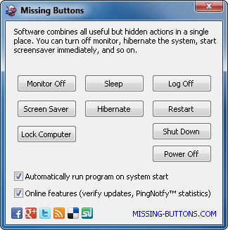 Missing Buttons 1.0.5.11 software screenshot