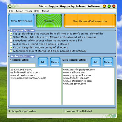 Mister Popper Stopper 2.1 software screenshot