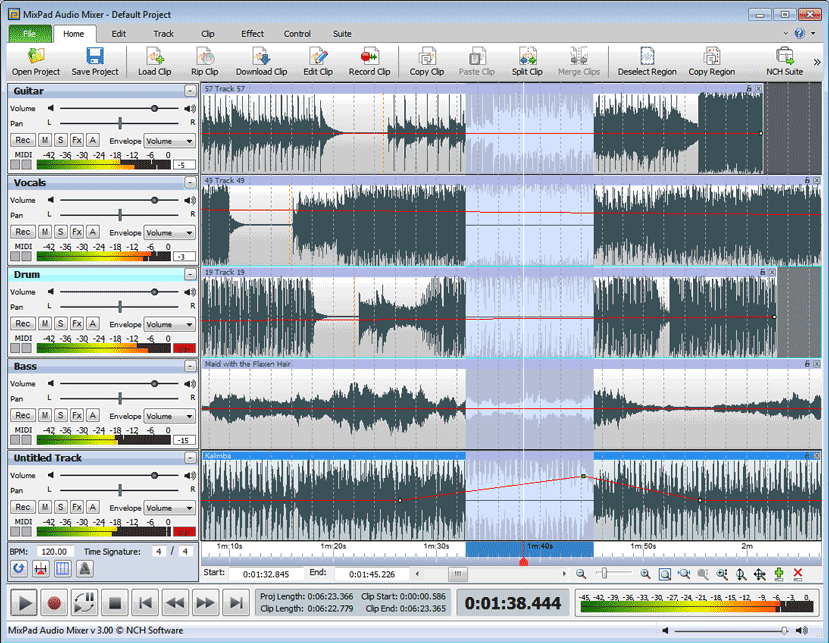 MixPad Professional Audio Mixer 3.02 software screenshot