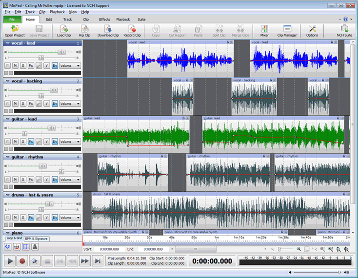 MixPad 4.31 Beta software screenshot