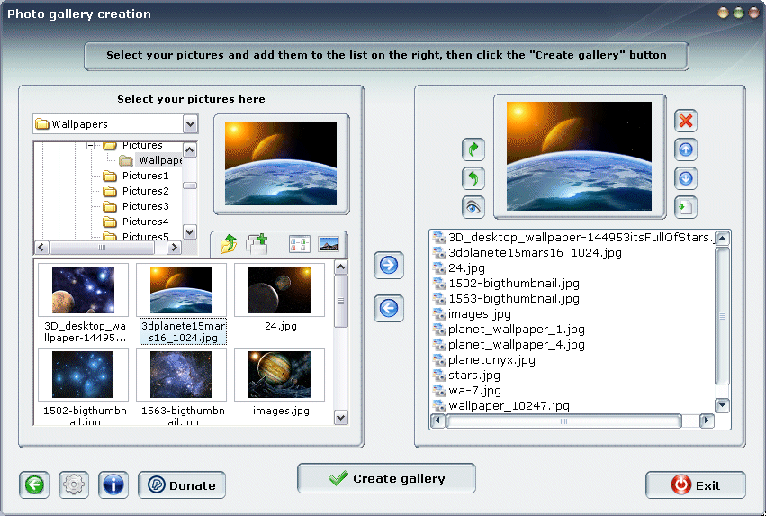 MobaPhoto 1.42 software screenshot