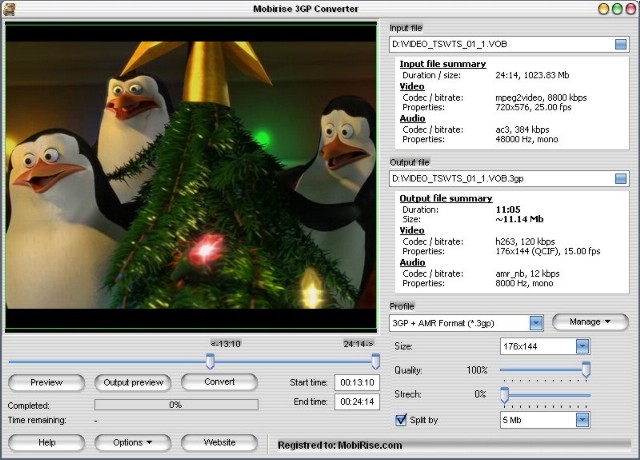 MobiRise 3GP Converter 1.17.5 software screenshot