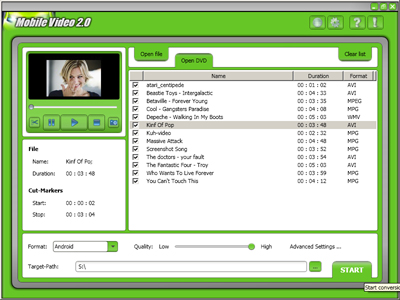 Mobile Video 2.11.713 software screenshot