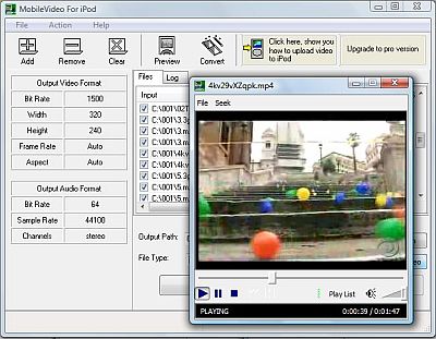 Mobilevideo Pro 2.0 b133 software screenshot