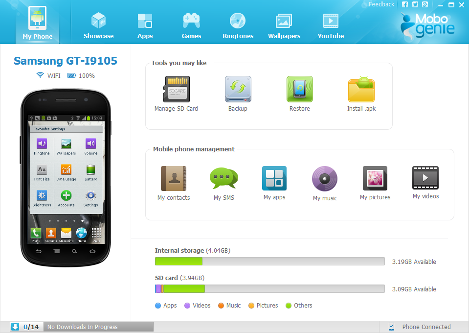 Mobogenie 3.3.3 software screenshot
