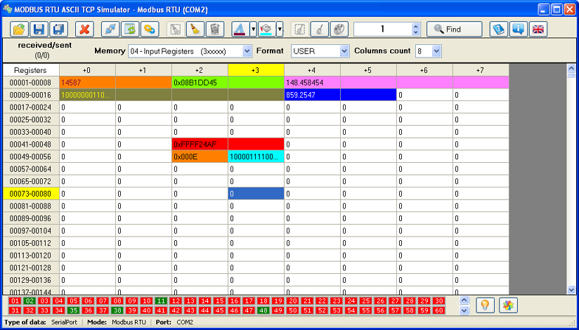 Modbus RTU ASCII TCP Slave Simulator 1.2 software screenshot