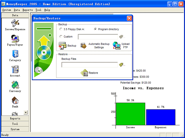 MoneyKeeper 2005 - Home Edition 2.53 software screenshot