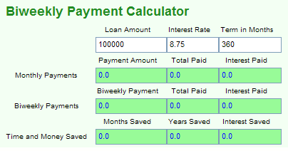 MoneyToys Biweekly Payment Calculator 2.1.1 software screenshot