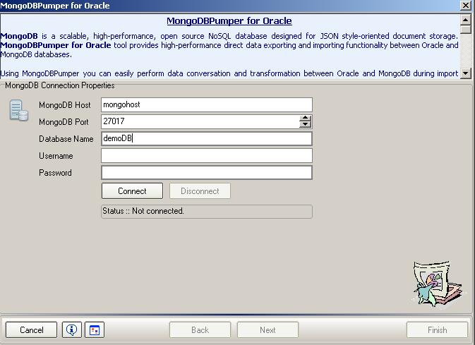 MongoDBPumper for Oracle 1.0.32 software screenshot