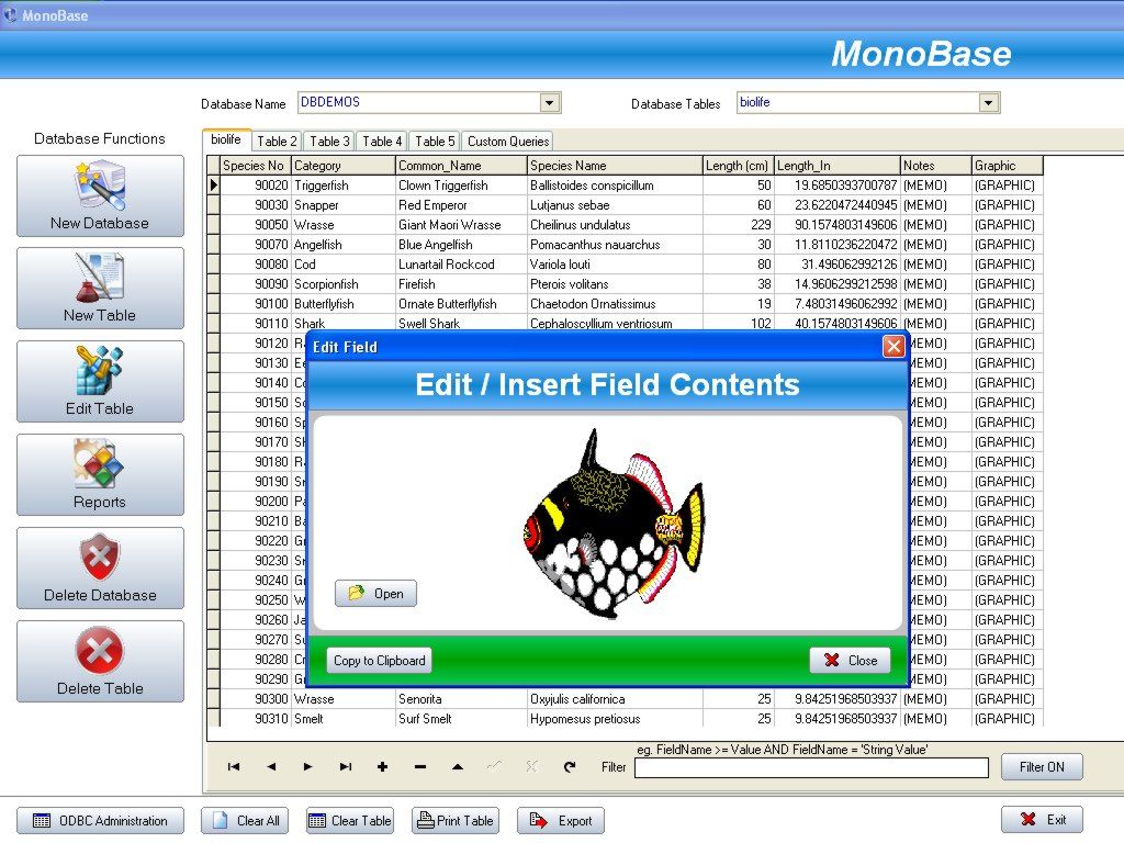 MonoBase 2.8.2.2 software screenshot