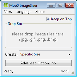 Moo0 Image Sizer 1.20 software screenshot
