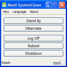 Moo0 System Closer 1.16 software screenshot