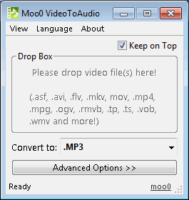 Moo0 Video to Audio 1.10 software screenshot