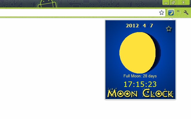 Moon Clock for Chrome 2.5 software screenshot