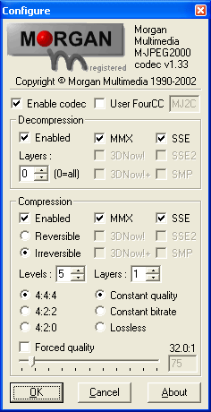 Morgan Multimedia MJPEG2000 Codec 1 software screenshot