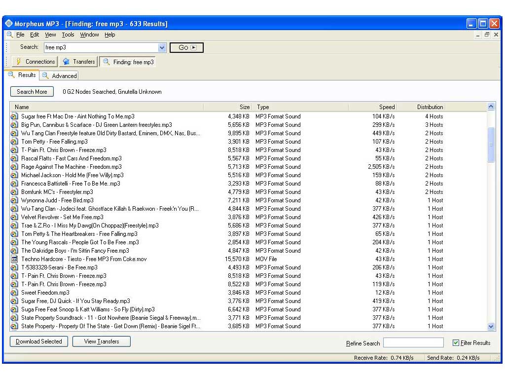 Morpheus MP3 5.8.5 software screenshot