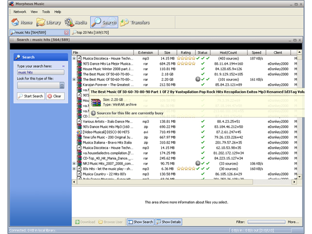 Morpheus Music 6.8.9 software screenshot