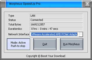 Morpheus SpeedUp Pro 5.5.2 software screenshot