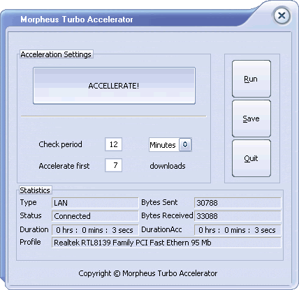 Morpheus Turbo Accelerator  for to mp4 4.39 software screenshot