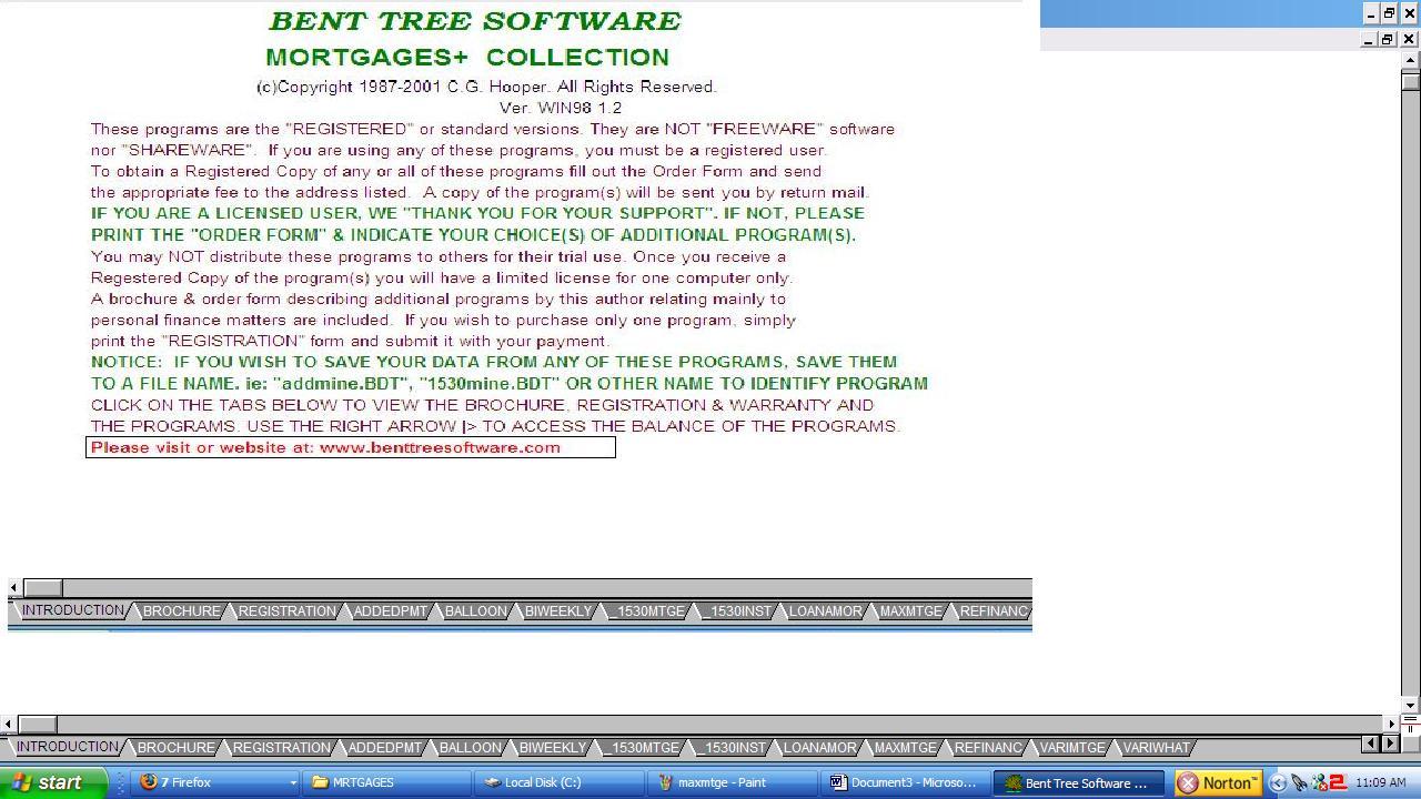 Mortgages+ 1.2 software screenshot