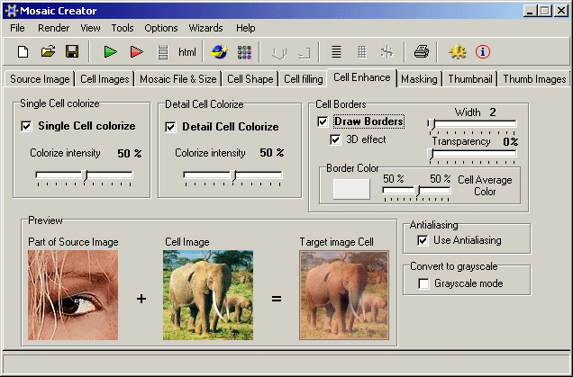 Mosaic Creator 3.1 software screenshot