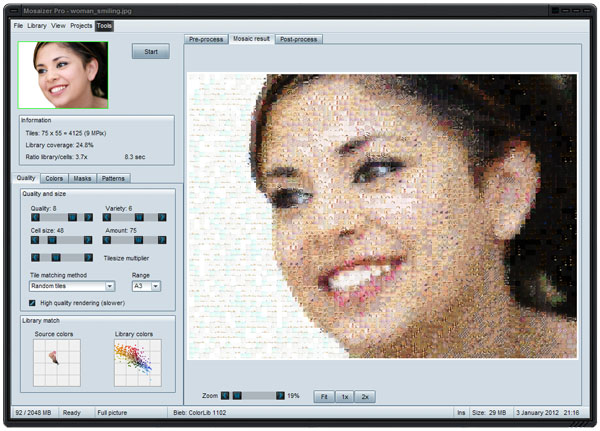 Mosaizer Pro 12.2.226 software screenshot