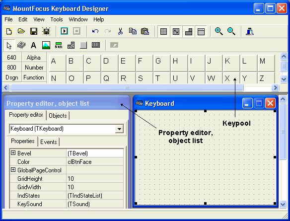 MountFocus Keyboard Designer 3.2 software screenshot