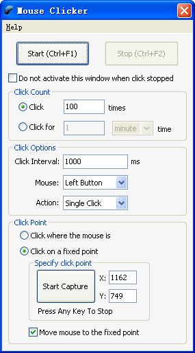 Mouse Clicker 2.3.5.6 software screenshot
