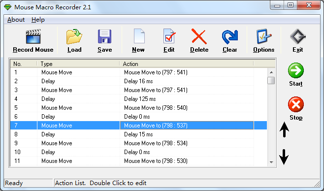 Mouse Macro Recorder Free 2.5.1 software screenshot